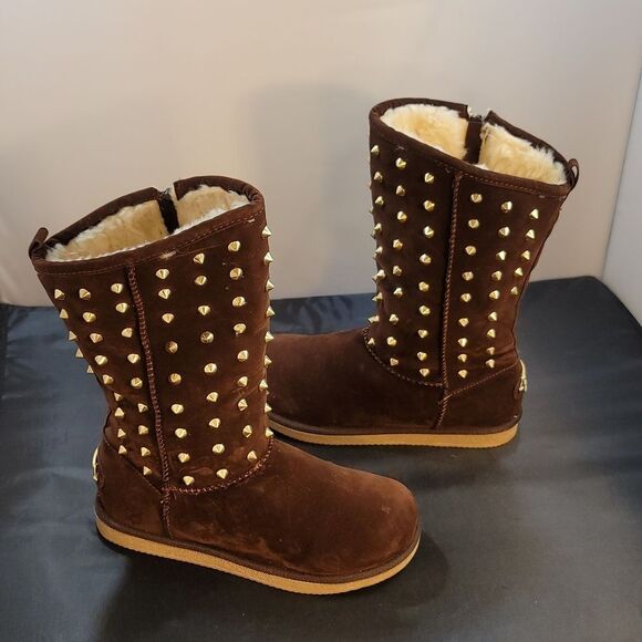 BRAND NEW SHIEKH WOMEN'S FLAT STUDDED BOOT URBAN STUDS - Picture 8 of 13